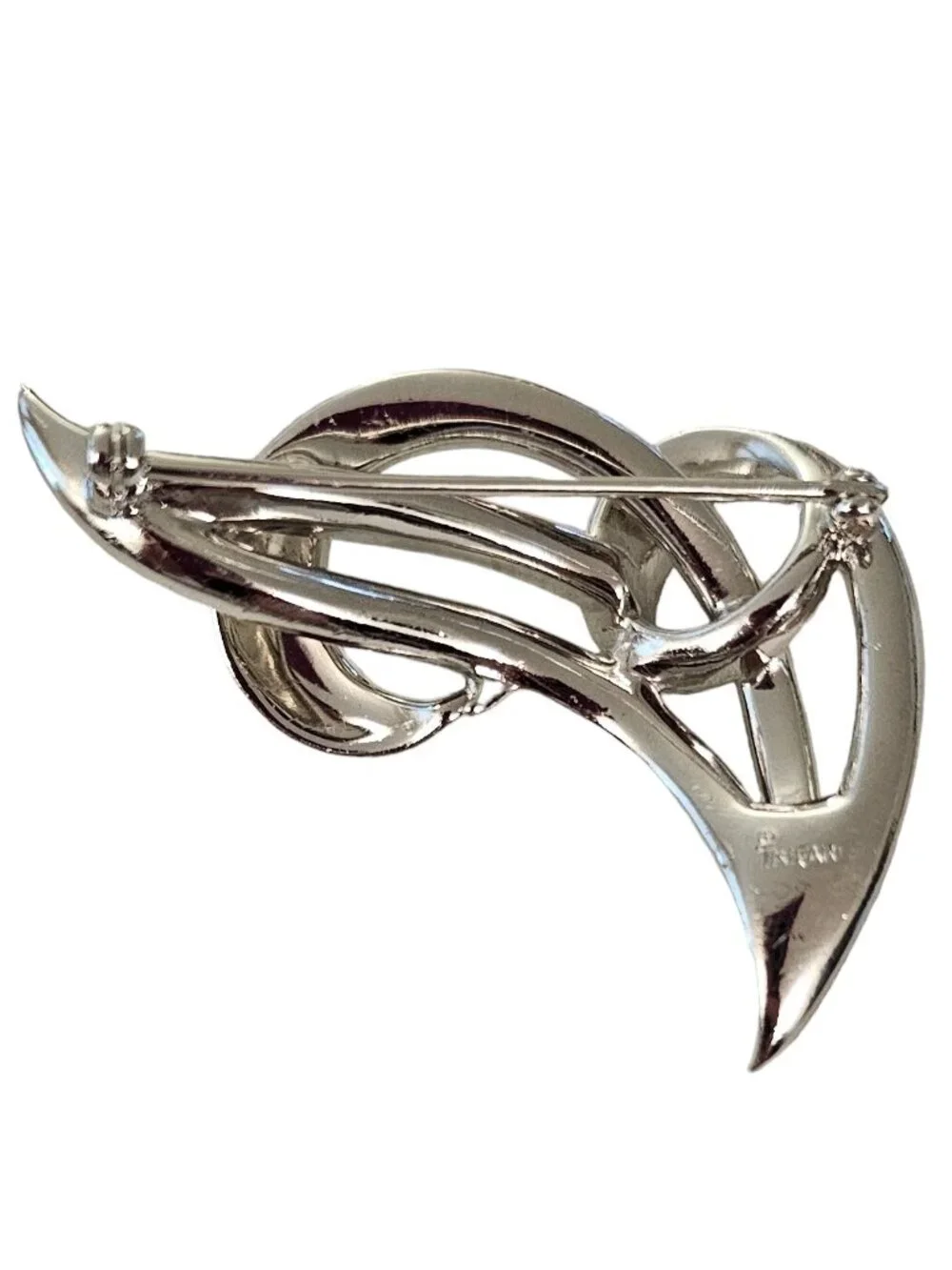Trifari rhodium plated